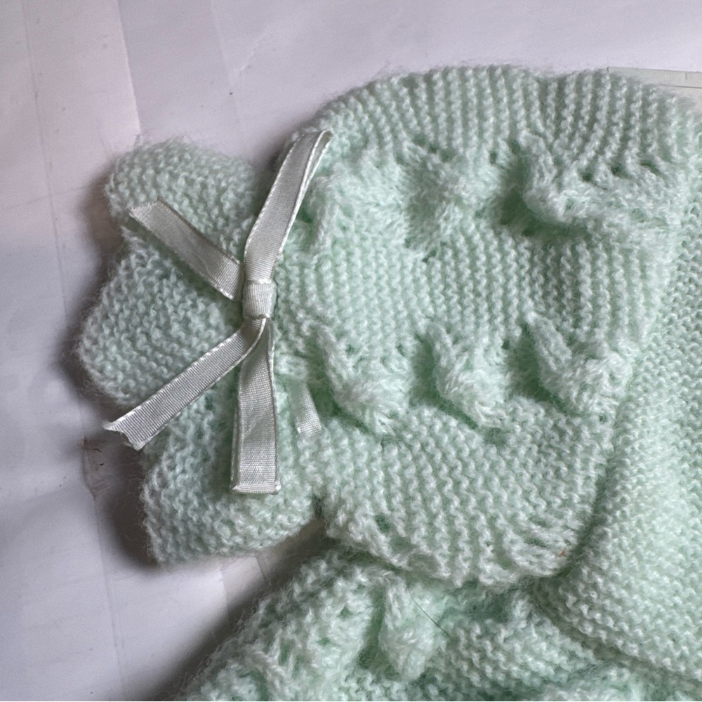 Vintage Perzo Baby Knit Dress
Mint Green Handcrafted Acrylic
New Tag - Picture 5 of 14